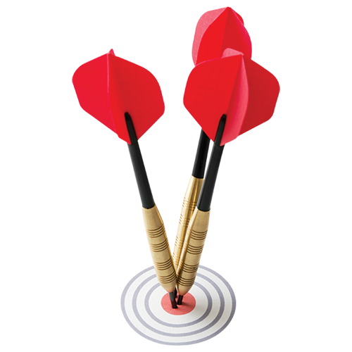 Darts in a bullseye representing accuracy