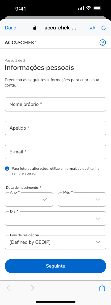 02 - Register- Personal information empty