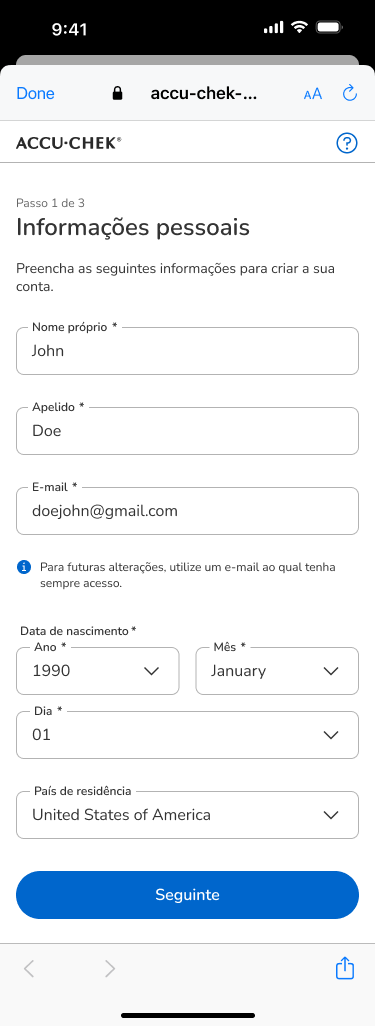 02 - Register- Personal information filled