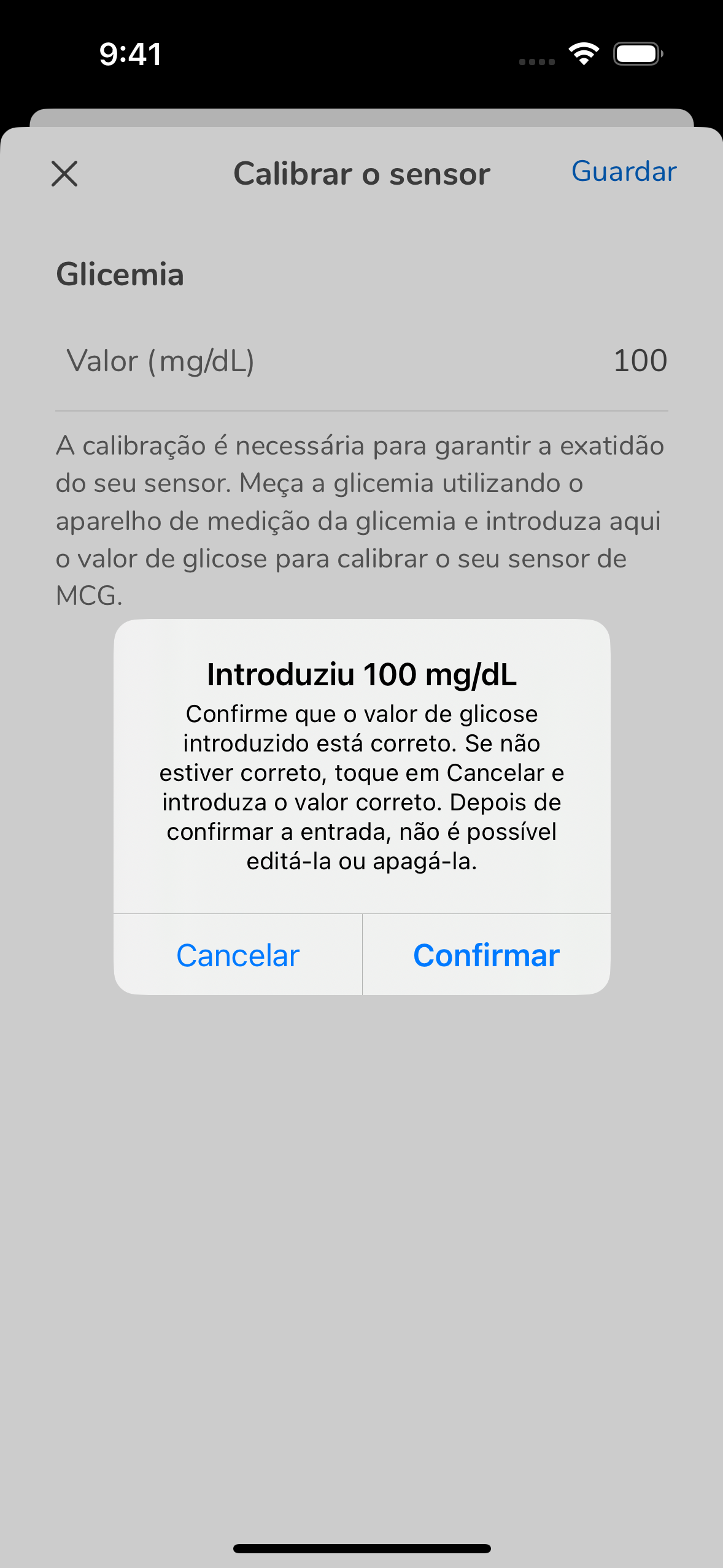 06_05_Calibrate save confirmation_Mgdl